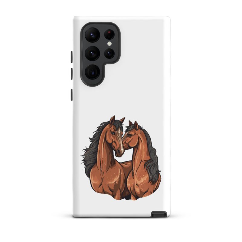 Tough Case for Samsung, Two brown horses snuggling, tdwcyd