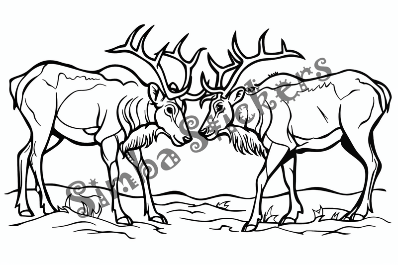 Colouring pages, bundle of elks, 25 images