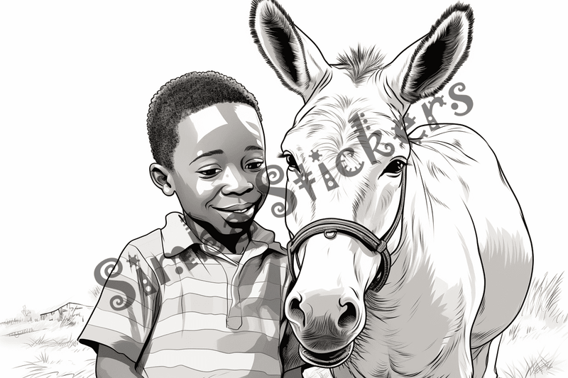 Colouring pages, bundle of mules, 25 images