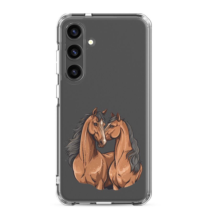 Clear Case for Samsung, Two brown horses snuggling, tdwcyd