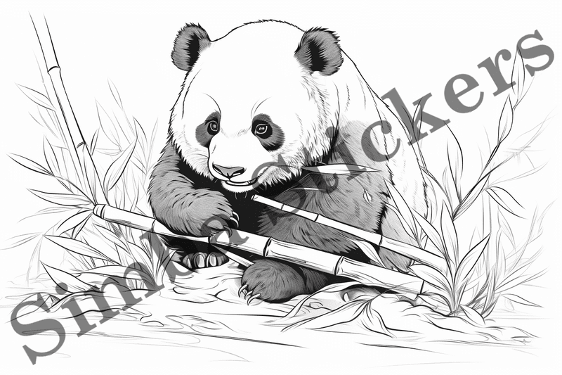 Colouring pages, bundle of pandas, 25 images, ldtg6c