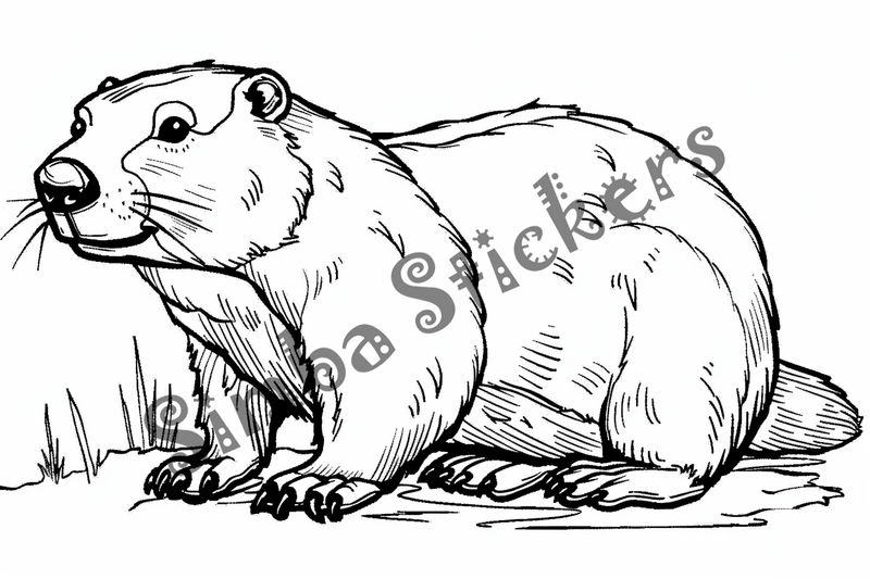 Colouring pages, bundle of beavers, 10 images