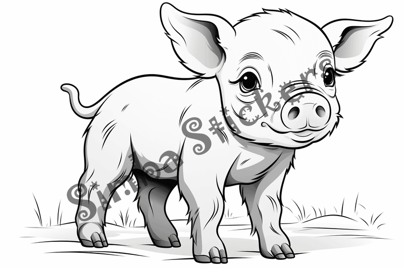 Colouring pages, bundle of pigs, 25 images 2
