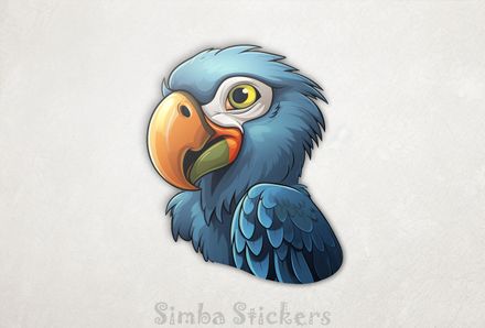 Bluish parrot with orange beak, h5zdrv