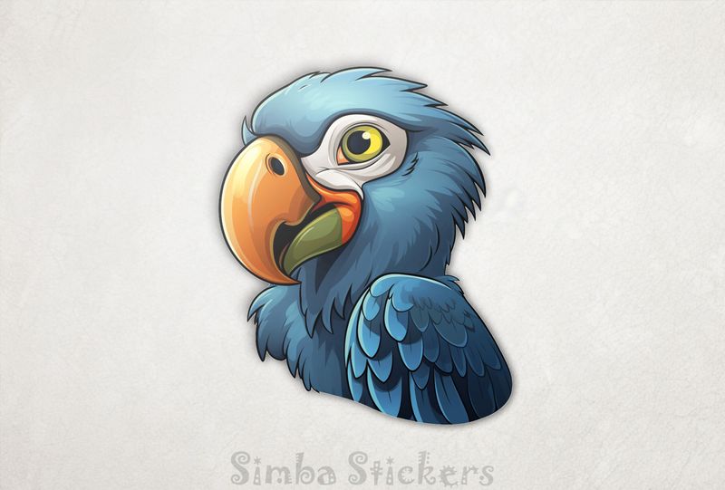 Bluish parrot with orange beak, h5zdrv