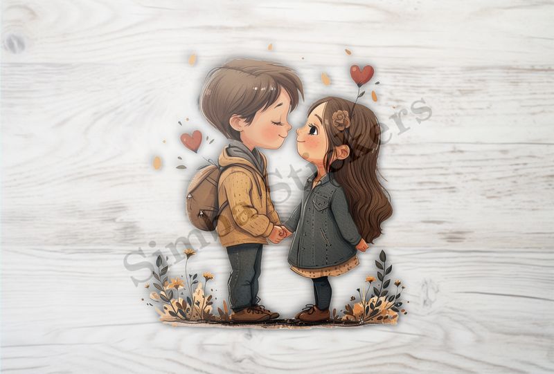 Boy and girl sweetly in love