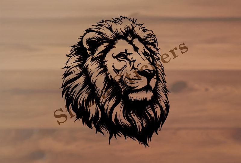 Majestic-looking lion, outline art