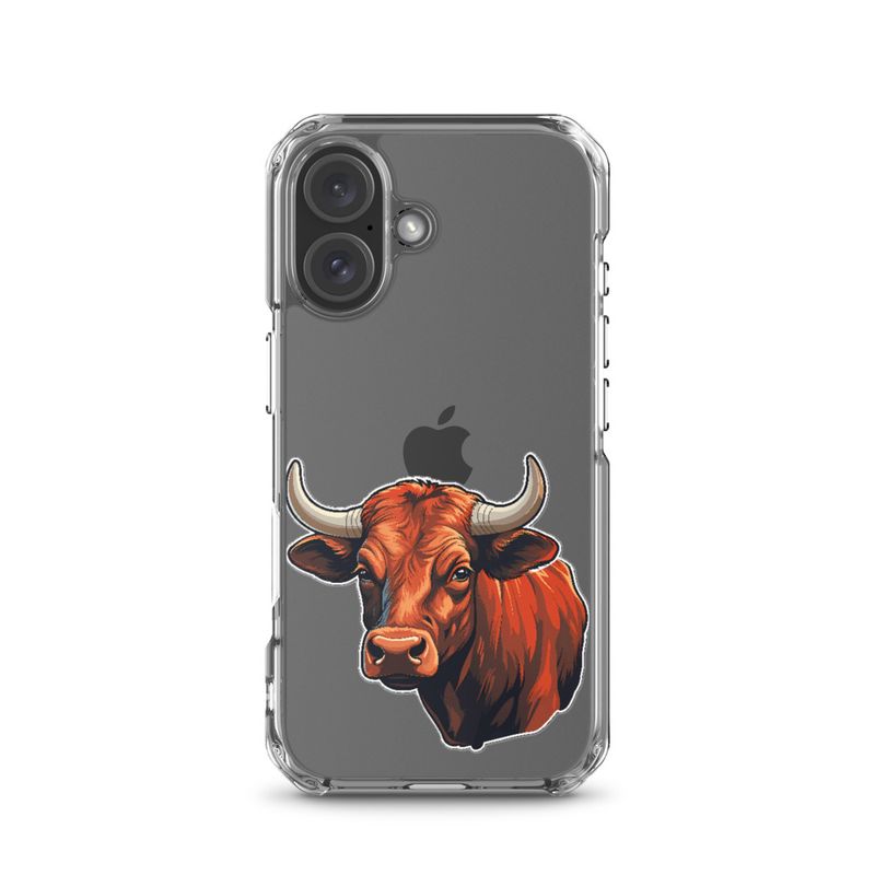 Clear Case for iPhone, Bull face, partial side view, bpor80
