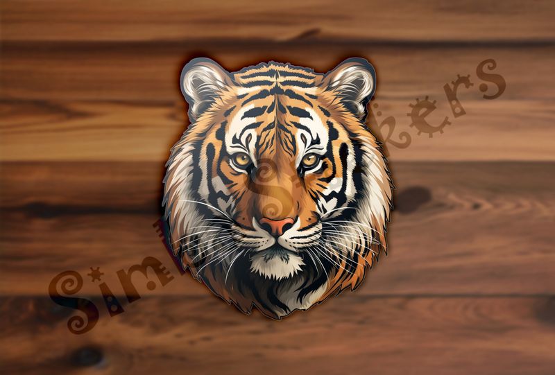 Tiger face, looking serious