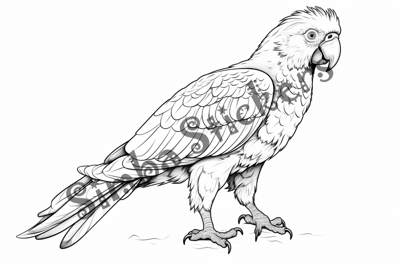 Colouring pages, bundle of parrots 2, 25 images