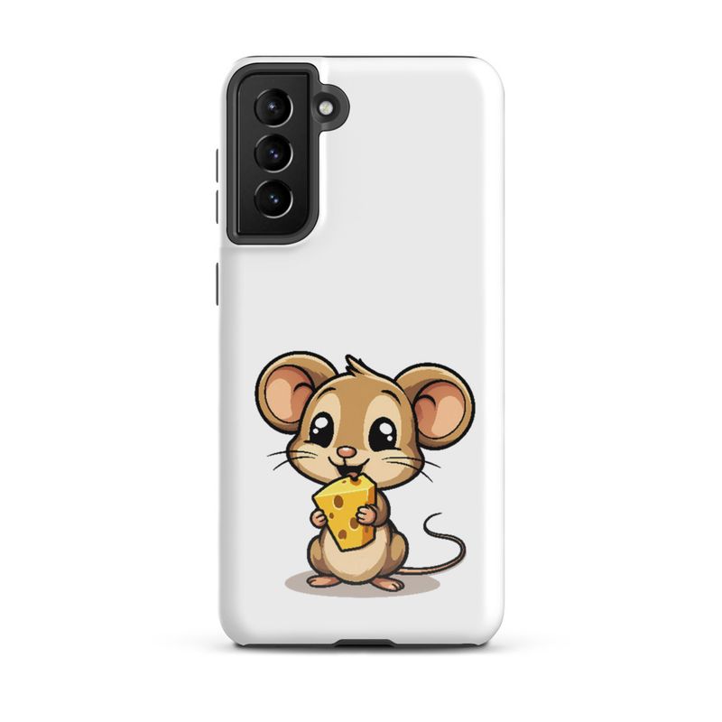Tough Case for Samsung, Small Mouse happily licking large chunk of cheese, pqapy6