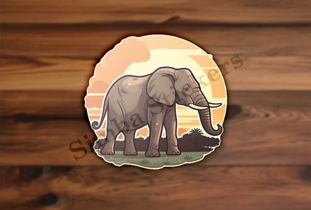 African elephant at sunrise