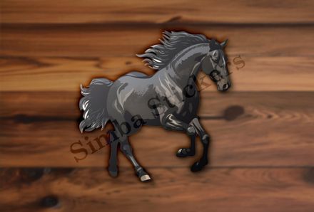 Black horse running
