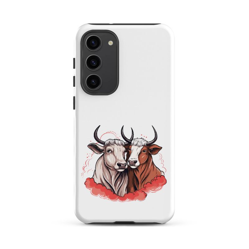 Tough Case for Samsung, Bull and cow, romantic, reddish clouds, qoucds