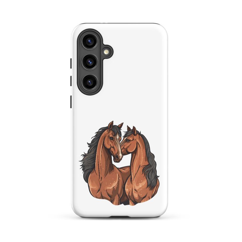 Tough Case for Samsung, Two brown horses snuggling, tdwcyd