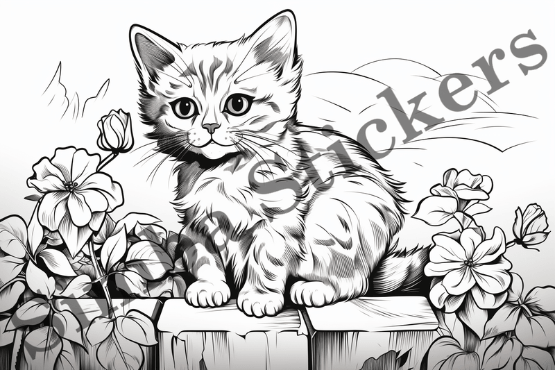 Colouring pages, Bundle of cats, 25 images