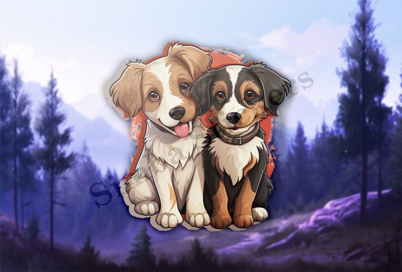Dogs cuddling