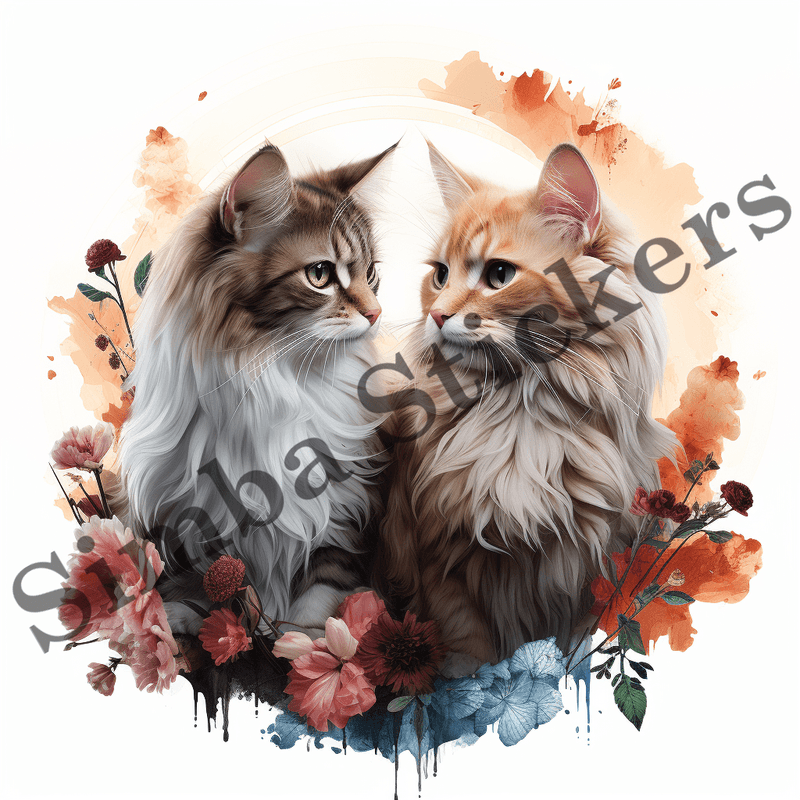 Cats in love, image set, 10 images