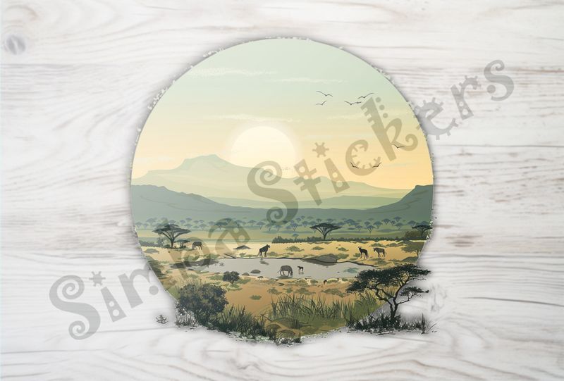 African Savanna landscape, at sunrise