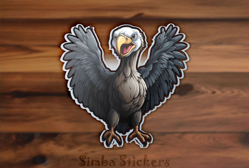 Vulture spreading wings excitedly, uk0cbu
