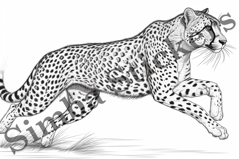 Colouring pages, Bundle of cheetahs, 25 images