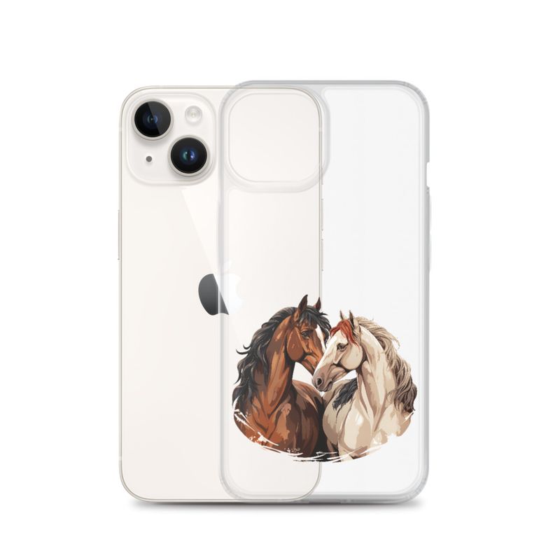 Clear Case for iPhone, Horses nose-to-nose, jbgjpy