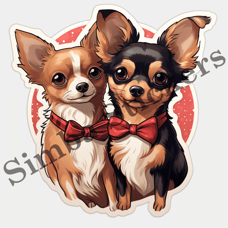 Chihuahua dogs in love, image set, 10 images