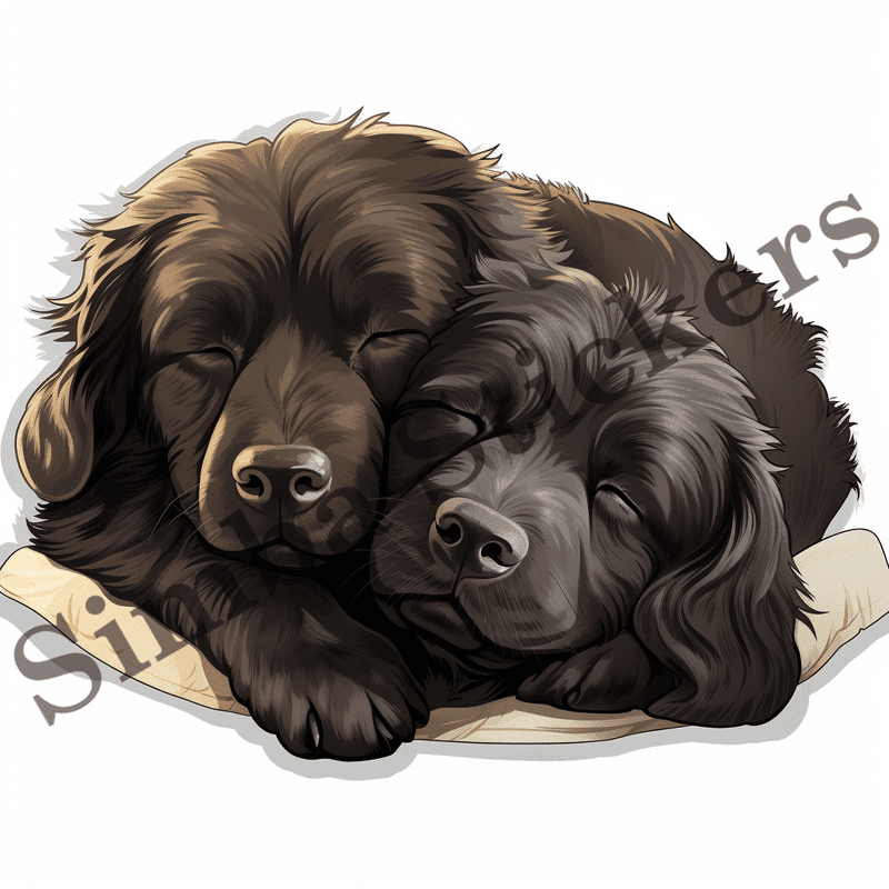 Newfoundland dogs sleeping, image set, 10 images