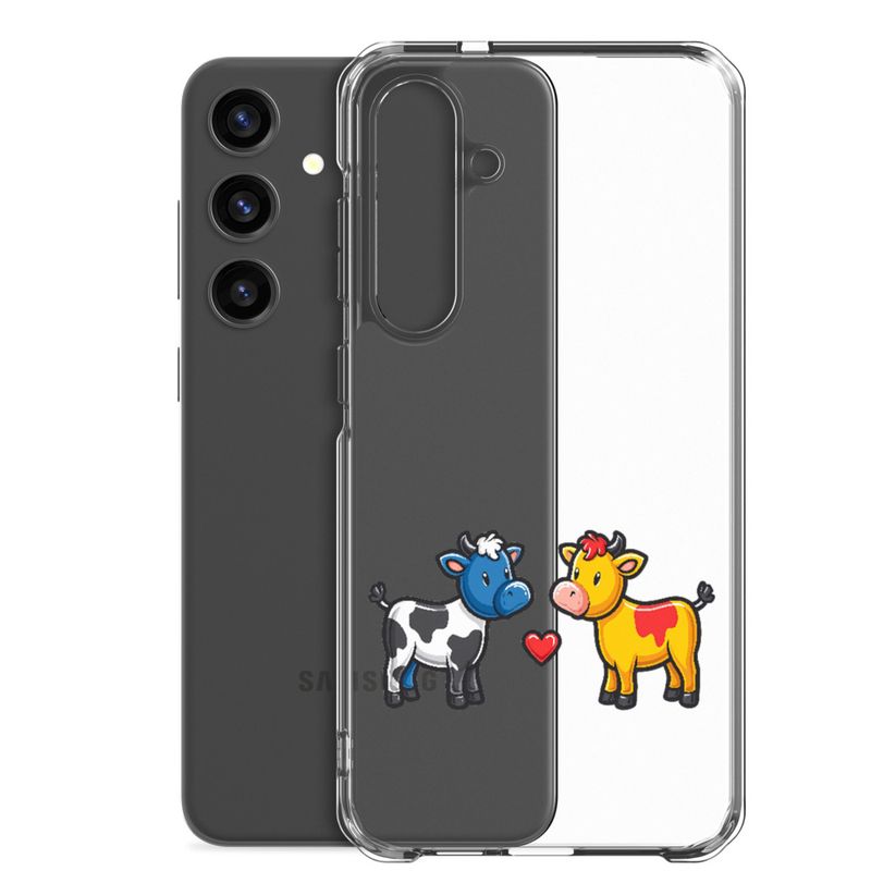 Clear Case for Samsung, Cattle, bull and cow in love, both colourful, zbyzzs