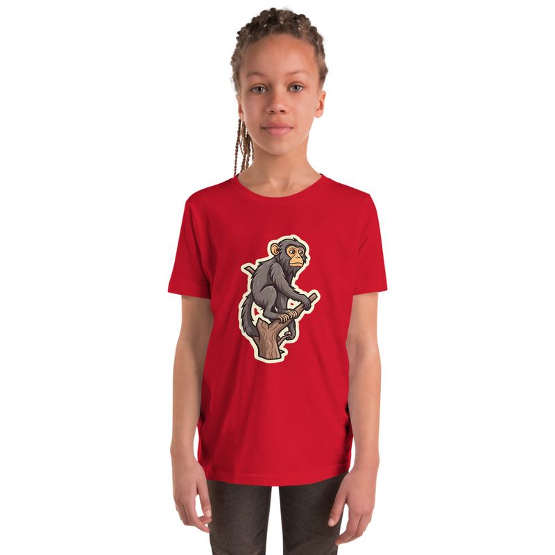 Youth T-shirt, Baboon on a tree, looking sad 
