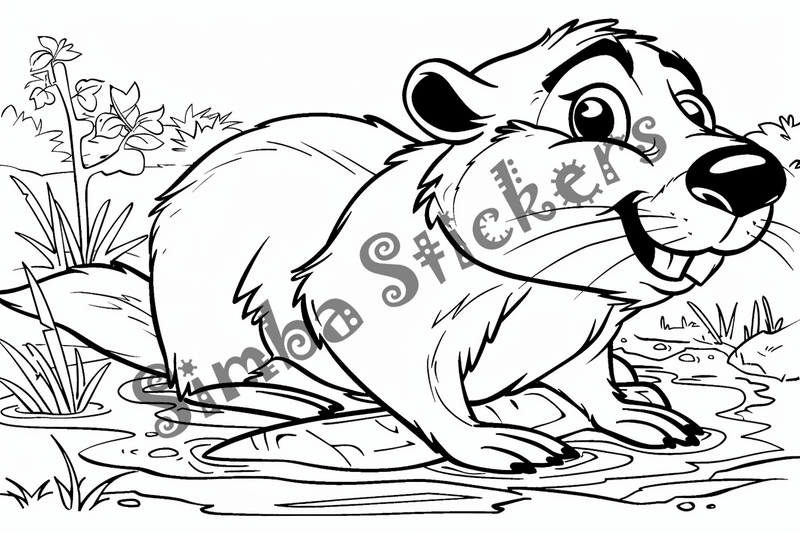 Colouring pages, bundle of beavers, 25 images