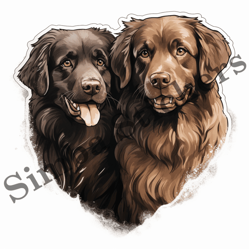 Newfoundland dogs in love, image set, 10 images