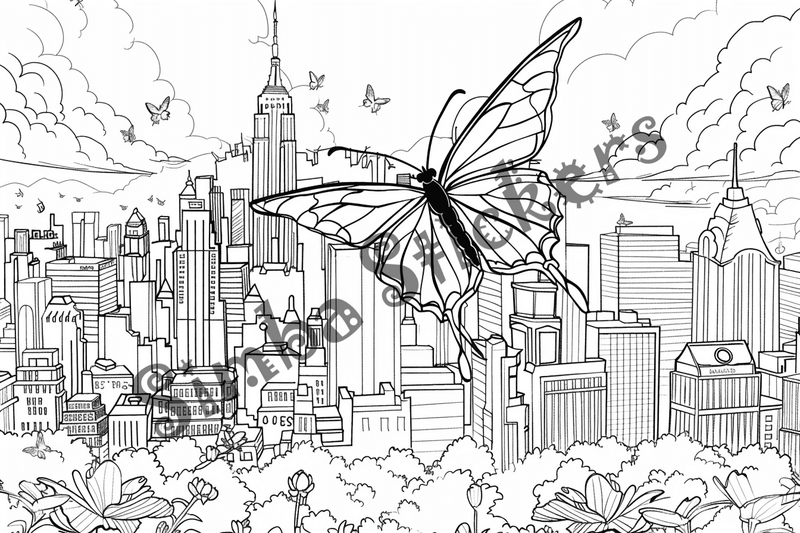 Colouring pages, bundle of butterflies, 50 images