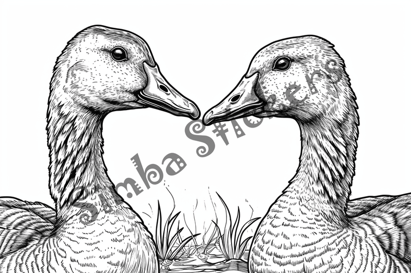 Colouring pages, bundle of geese, 25 images
