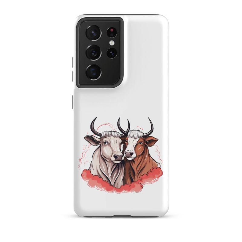 Tough Case for Samsung, Bull and cow, romantic, reddish clouds, qoucds