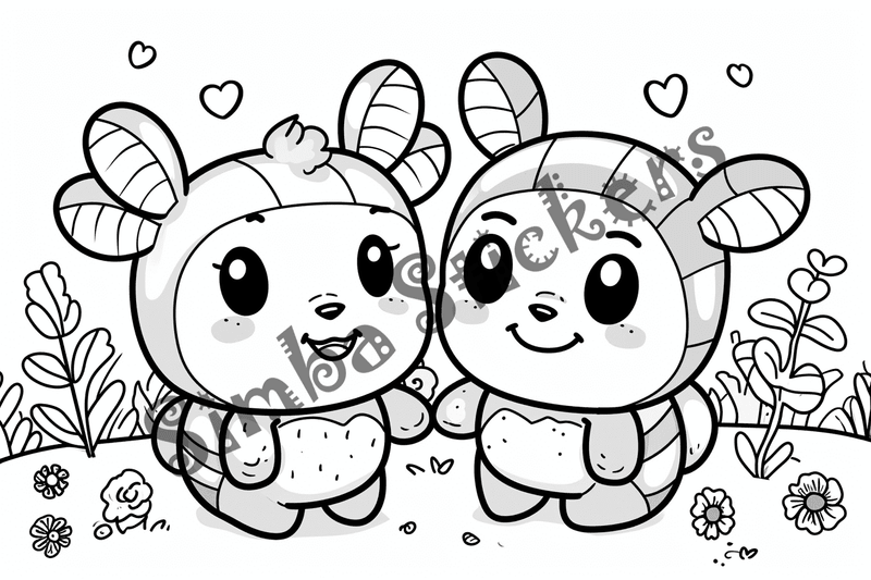 Colouring pages, bundle of bees, 25 images 2