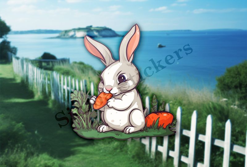 Rabbit eating a carrot