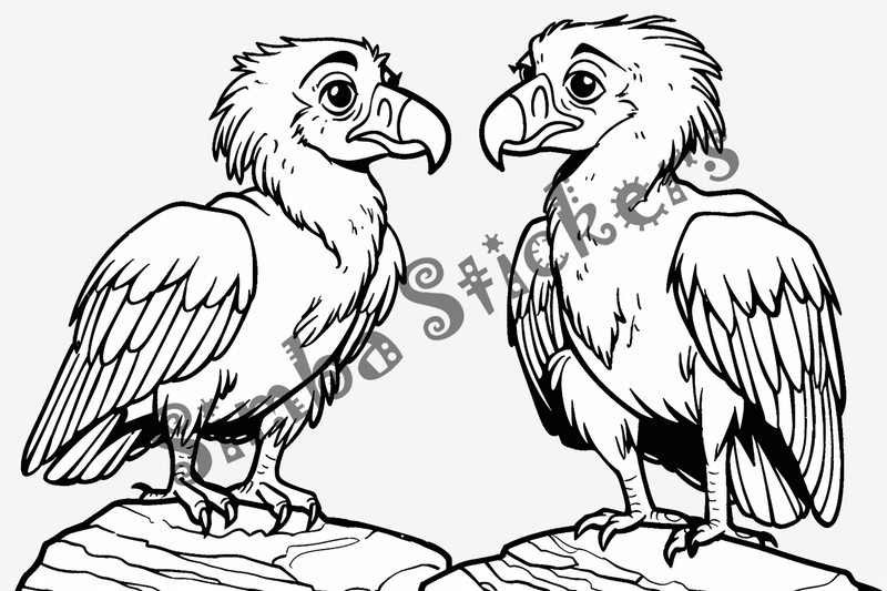 Colouring pages, bundle of vultures 2, 25 images, nffnc2