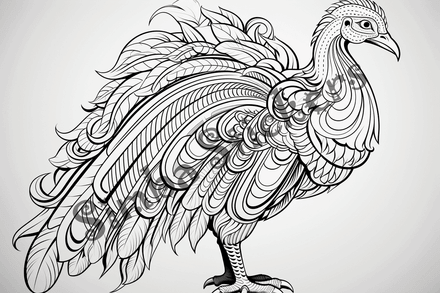 Colouring pages, bundle of individual turkeys, 25 images