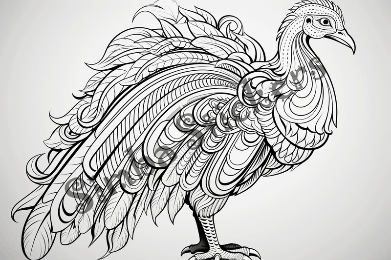 Colouring pages, bundle of individual turkeys, 25 images