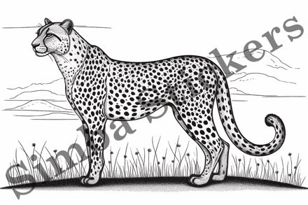 Colouring pages, Bundle of cheetahs, 25 images
