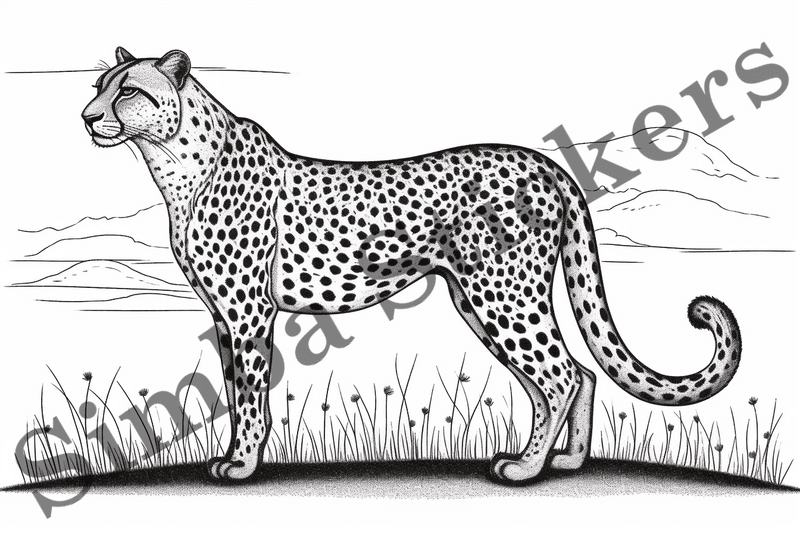 Colouring pages, Bundle of cheetahs, 25 images
