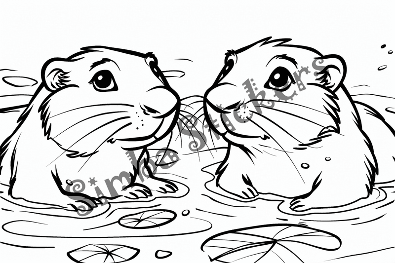 Colouring pages, bundle of groundhogs, 50 images