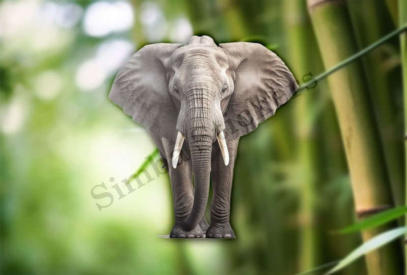 Elephant in the Savanna from the front 