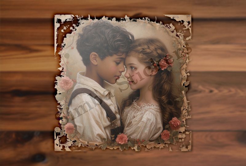 Boy and girl, forehead-to-forehead