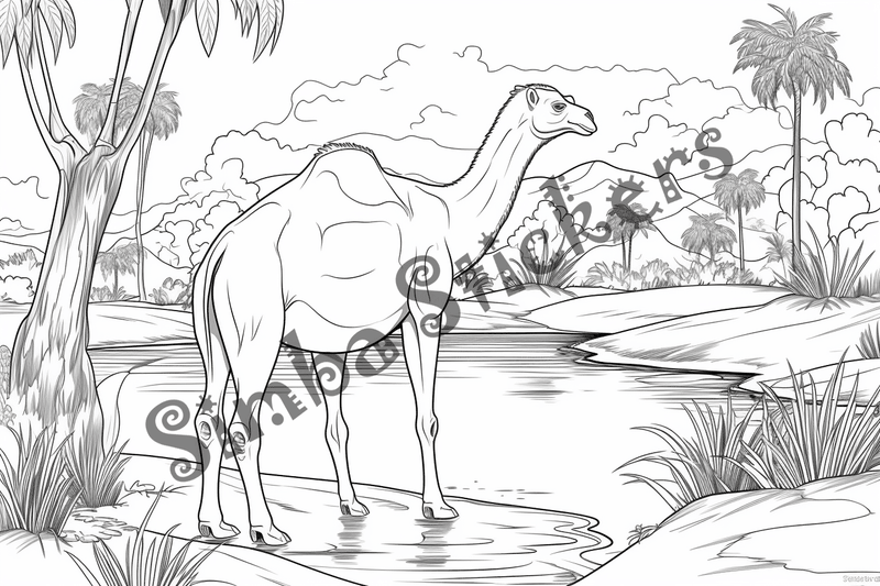 Colouring pages, bundle of camels, 25 images