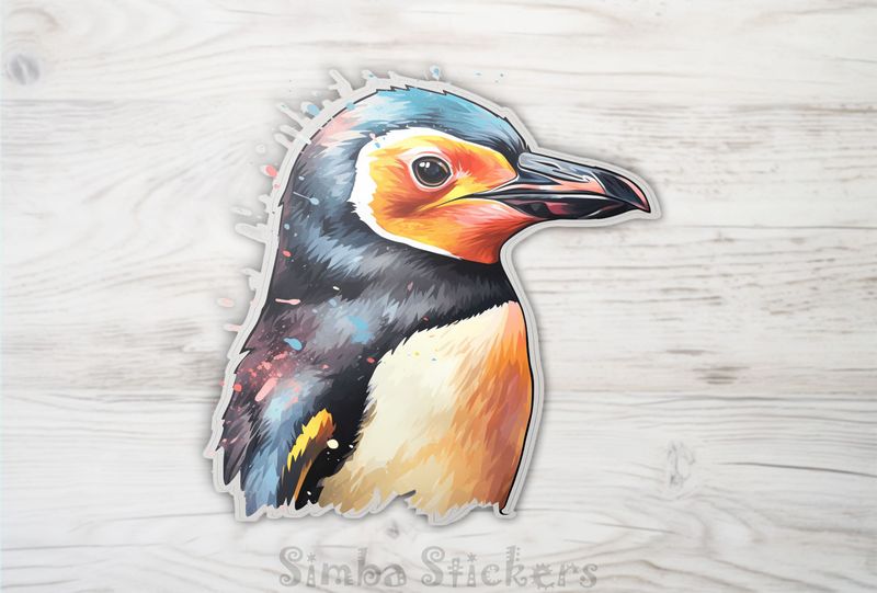 Penguin from the side, watercolour, wskjam
