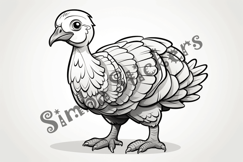Colouring pages, bundle of turkeys, 50 images