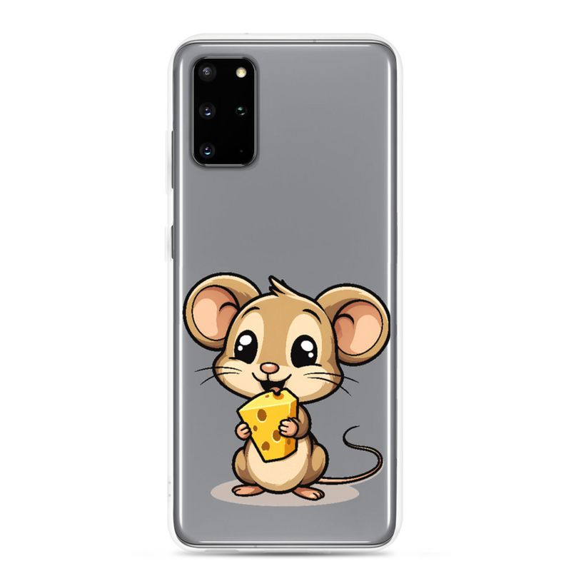 Clear Case for Samsung, Small Mouse happily licking large chunk of cheese, pqapy6