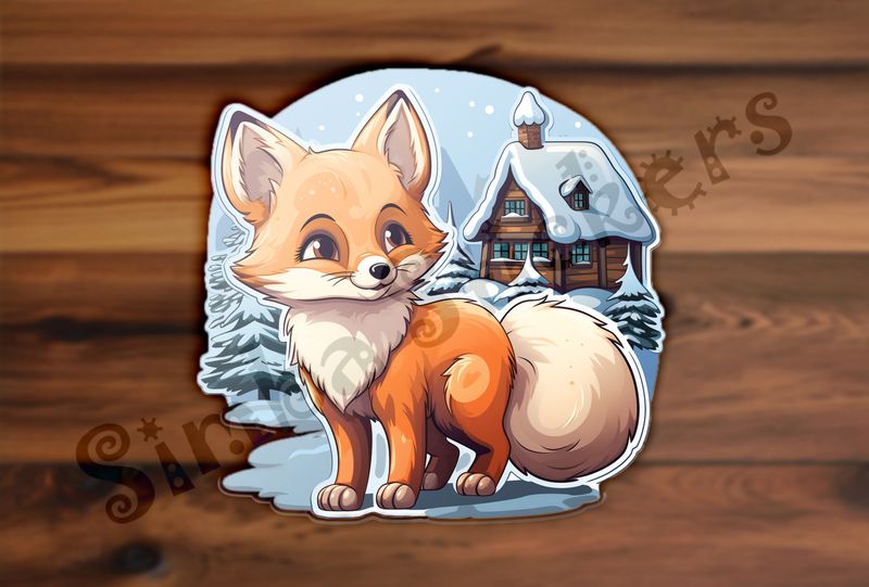 Red Fox outside a house in the snow